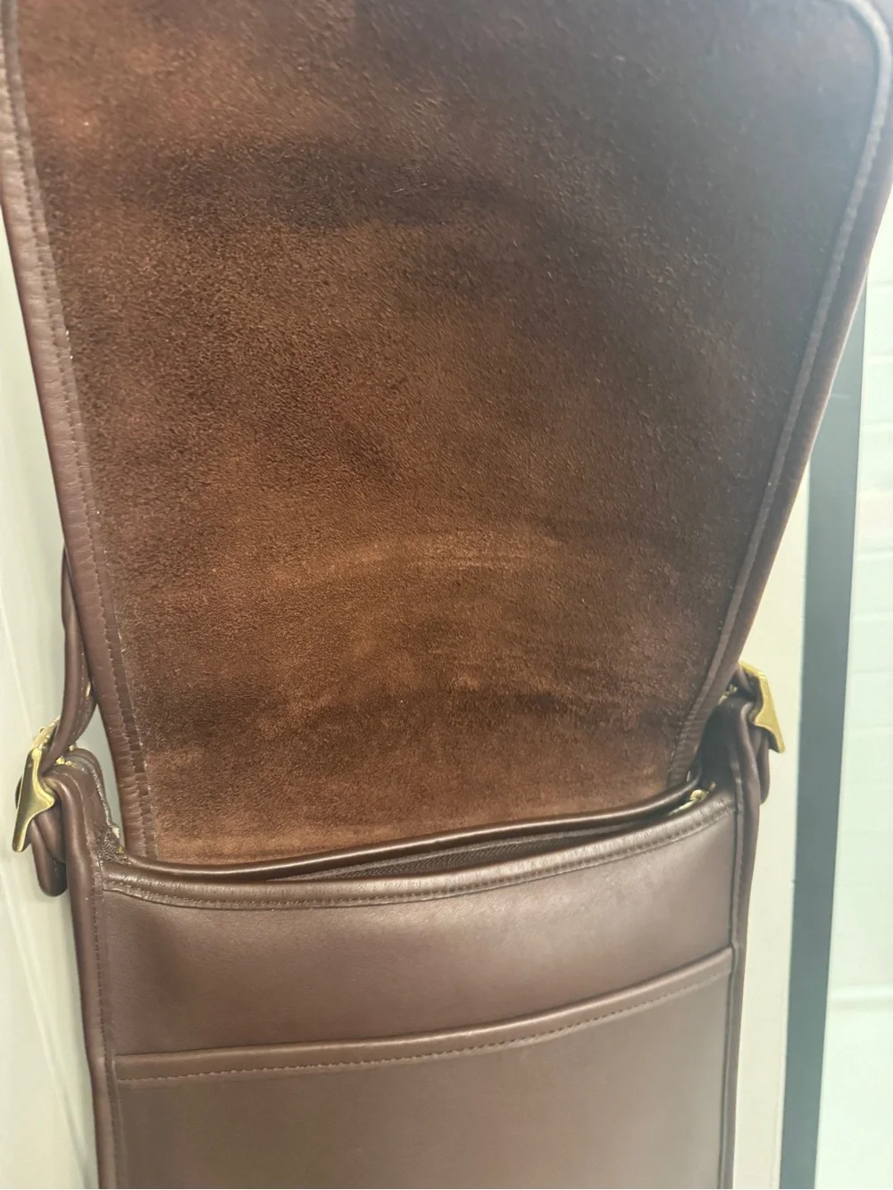 COACH Dark Brown Companion Flap Crossbody Bag
